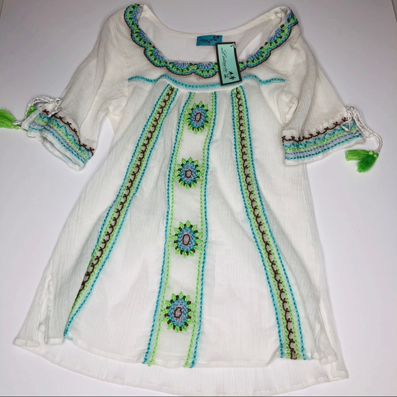 NWT LeTarte Cotton Embroidered Blouse small - Picture 3 of 6